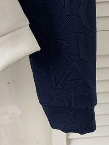 SHEIN Playful Pals 2 件套幼儿男童休闲提花连帽 T 恤和松紧腰裤套装，适合通勤、上学、休闲、度假、运动、秋冬季、6 个月 - 3 岁、儿童服装、婴儿服装、婴儿 T 恤、婴儿裤子 - 寶藍色 - 查看 6