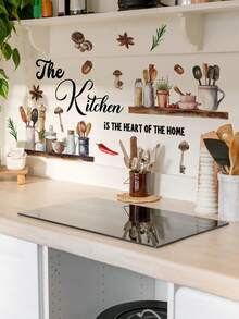 SHEIN 1PC Watercolor Kitchen Tableware Slogan Home Decor Wall Sticker - Multicolor - View 13