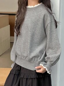 DAZY Tween 女童休闲宽松落肩长袖毛衣，秋冬