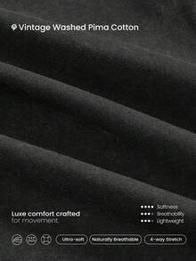 GLOWMODE 复古水洗比马棉齐腰长袖上衣，带拇指孔，适合健身房、工作室、徒步、运动、日常休闲装 - 深灰色 - 查看 5