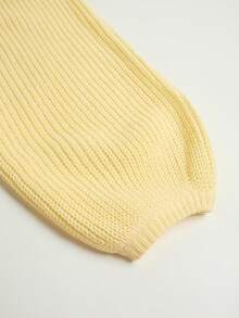 EMERY ROSE Cárdigan holgado de punto acanalado con botones delanteros y mangas de linterna blanca, para primavera/verano - Amarillo claro - Ver 5