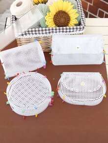 Hand-Woven Package DIY Hyuna Package Deer Sunflower Package, Grid Shaped Plate Package Chain Package Accessories Grid Sheet Home Handicraft Making Bag Tool Kit,Stitch,Crochet - Multicolor - View 2