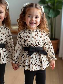 LMoss Kids LMoss 2件套女婴碎花梭织衬衫和裤子套装 女婴豹纹服装 女婴豹纹上衣 女婴豹纹套装 豹纹印花女婴套装 女婴豹纹印花套装，组合装，冬季服装，秋季服装，婴儿秋季服装，套装，猎豹纹印花 - 彩色 - 查看 7
