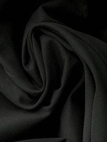 Sweetra 大码拼色立领拼接收腰长袖A字秋冬夹克 - 黑色 - 查看 5