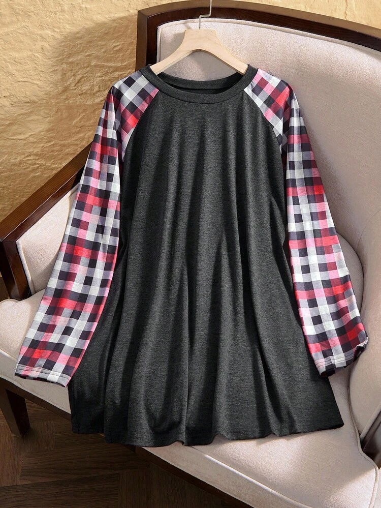Plus Size Round Neck Long Sleeve Casual Loose Soft Appealing Winter T-Shirt,Fall Long Sleeve Fall Winter Country Style Tee, Concert Country Christmas