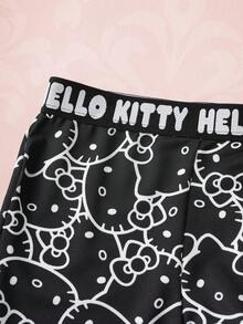 HELLO KITTY AND FRIENDS | SHEIN 1pc Men's Black Cute Cartoon Full Print Letter Elastic Tape Comfortable Trunks Boxer Briefs Graphic Boxers Cartoon Boxers - Black - View 4