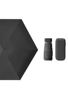 Zazumi 1pc Fashionable & Personalized Umbrella, Portable With A Novel Design,Flat Capsule-Style Ultra-Light Mini Sun Umbrella,Mini Portable Sun Umbrella With UV Protection & Rainproof Function, Foldable Design With Carrying Case, Suitable For School, Office, Home, Travel - Multicolor - View 11