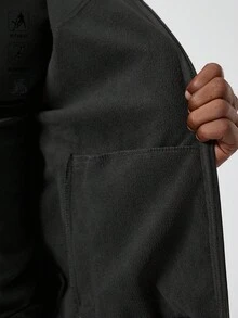 Manfinity Sport Polished Men's Stand Collar Thermal Lined Versatile Jacket, Autumn/Winter - Black - View 8