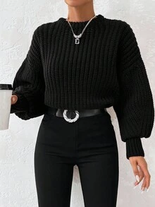 EURMUSE Plus Paperbag Waist Knot Front Wide Leg Pants - Black - View 6