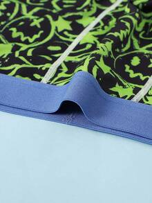 10pcs/Pack Cartoon Face Printed Boxer Briefs For Teen Boys, Casual Street Style, All Season Fall Winter