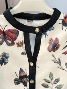 GlowEve Camiseta casual de mujer de punto e impresa para otoño - Albaricoque - Ver 6