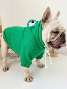 PETSIN 1pc Frog Green Pet Warm And Anti Falling Hoodie Winter Edition COS Animal Warm Pet Clothes - Green - View 3