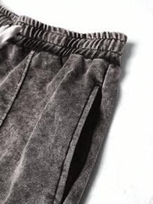 Manfinity EMRG Pantaloni de trening lejeri cu șnur casual pentru bărbați - Dusty Purple - Vizualizare 5