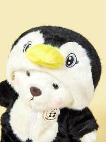 1pc 30cm/11.8in Transforming Jointed Plush Teddy Bear Doll, Changeable To Penguin Design, Can Be Posed, Removable Clothes, High-End Plush Doll, Teddy Bear Stuffed Animal Figurine Decor, Gift For Boy & Girl, Home Decor, Holiday Gift - Multicolor - View 4