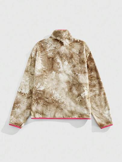 Street Life Sudadera casual con cuello alto, hombros caídos y cremallera de color contrastante para hombre, otoño