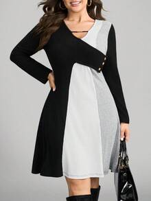 Comfylo Plus Size Asymmetric Collar Colorblock Ribbed Knit Dress Plus Size Dress Plus Size Winter Dress Plus Size Casual Dress Plus Size Fall Dress Plus Size Sweater Dress Winter Clothes For Women Fall Dresses For Women Fall Clothes For Women Winter Dresses Fall Clothes For Women Fall Dresses Clothes Women Winter Dress Fall Clothes For Women Fall Outfits Women Dresses For Women Casual  Business Casual Women Gray Dress