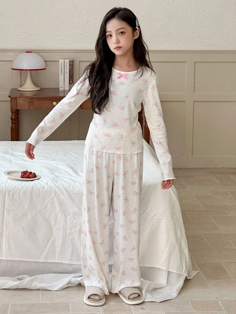 DAZY 青少年女孩休闲家居服睡衣，秋季 - 米色 - 查看 1