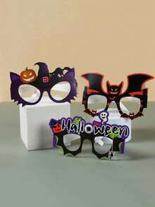 8/16 Stück Halloween Dekoration Papier Brillen Kürbis Spinne geformte Geist Party lustige Foto Requisiten Papier Brillen, Trick or Treat Dekorationen - Verschiedenfarbig - Übersicht 4