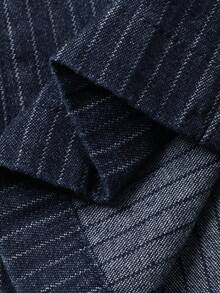 DAZY Women's Turndown Collar Striped Loose Denim Shirt And Straight Leg Jeans Casual Denim Set - Medium Wash - View 7