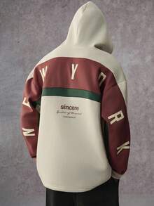 STYNVO Men's Casual Printed Drop Shoulder Long Sleeve Hoodie, For Fall Winter Men S Graphic Hoodie Oversized Hoodie Men Hoodie - Apricot - View 2