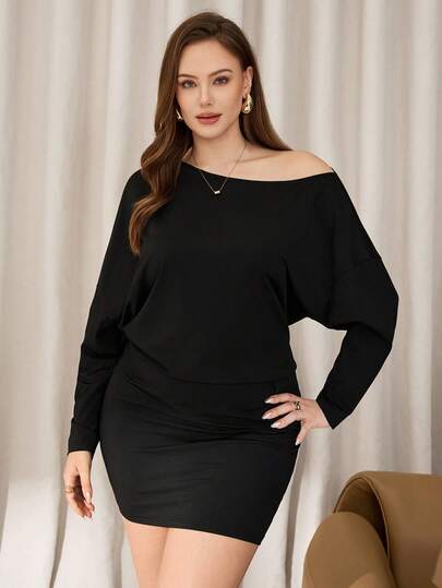 Auralis 大码女式长袖露肩连衣裙