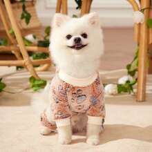 PETSIN 1 Pet Paw Print Wool Flannel Jumpsuit, Warm And Comfortable, Suitable For Small And Medium-Sized Dogs Such As Teddy Bears - Multicolor - View 8