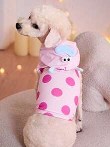 PETSIN Lightweight, Breathable, Seamless Pullover Sweatshirt With Cartoon Monster Eye And Ear Design, Suitable For Pet Dogs And Cats, Cute Dopamine Print, Spring/Summer, Popular In Europe And America - Pink - View 7