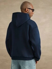 STYNVO sweat-shirt à capuche casual pour hommes avec poche brodée, sweat-shirt à capuche bleu marine, sweat-shirt à capuche pour homme, pour l'automne - Noir - Voir 2