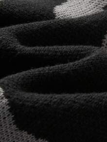 Claim Dot Plus Size Men's Letter Graphic Crew Neck Casual Long Sleeve Pullover Sweater, For Fall Winter