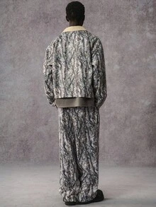 STYNVO Men's Autumn Branch Print Zip-Up Jacket And Pants Casual Tracksuit Set - Multicolor - View 2