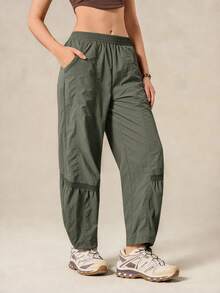 OutZeal Women Sports Pants Camping Hiking Travel Water-Resistant Mesh Design With Side Pocket - Army Green - View 7