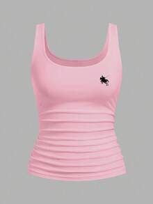 Slaydiva Women's Casual Horse Print Scoop Neck Tight Fitting Camisole Set, Versatile For Daily Wear - Multicolor - View 3