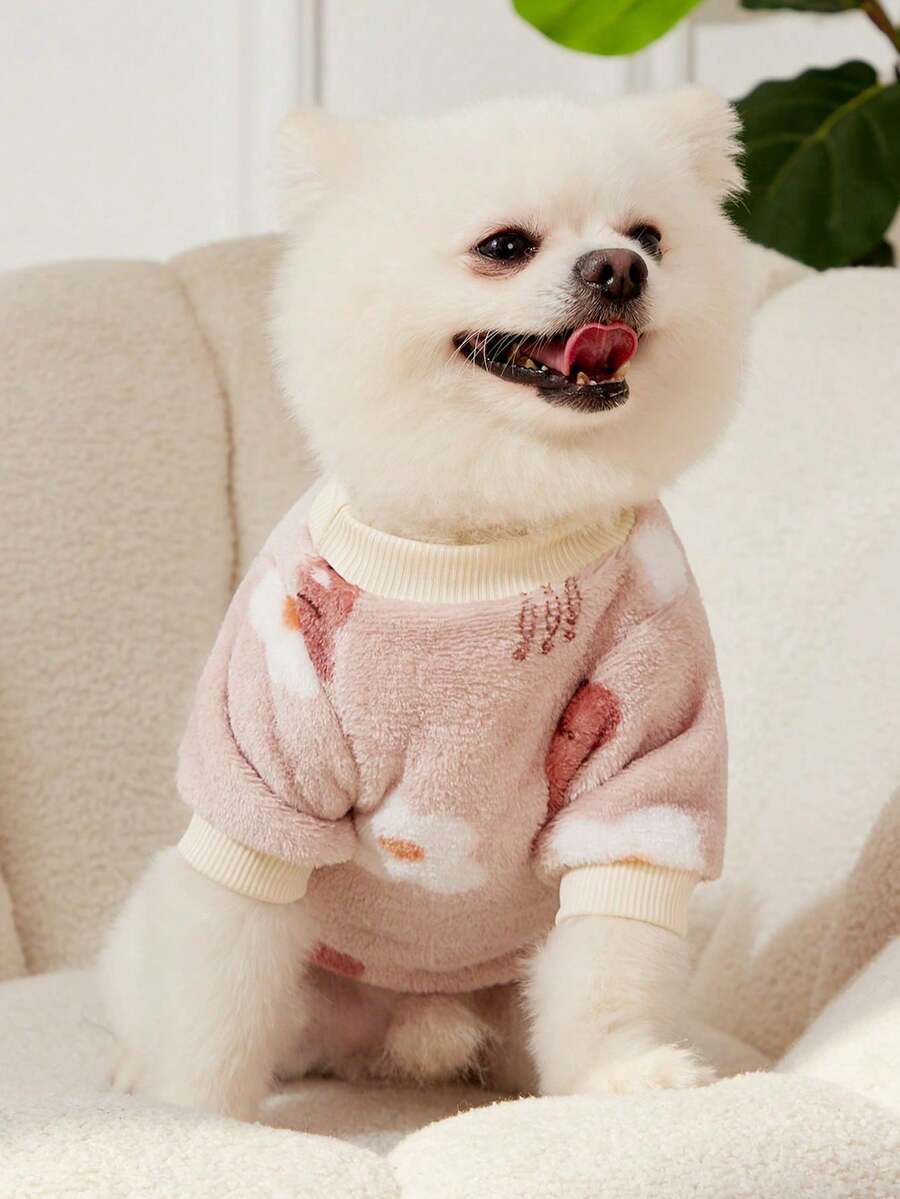 PETSIN 1 Pc Cute Bear Flannel Pet Graphic Warm Pet - Multicolor - View 1