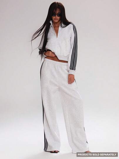 MUSERA Pantalones de chándal de pierna ancha con raya lateral, solo Bottom del chándal, lindo, casual, deportivo, para otoño, vuelta al colegio, uso diario, trabajo, corporativo, Navidad, invierno