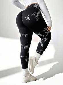 Auralis Leggings de sport sans couture pour femmes de grande taille avec taille levée, imprimé marbré, pantalons de survêtement, joggers d'hiver pour femmes, pantalons de survêtement d'hiver pour femmes - Multicolore - Voir 6