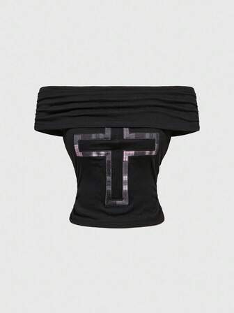 Grunge Punk Maglietta aderente con cinturino incrociato per le donne