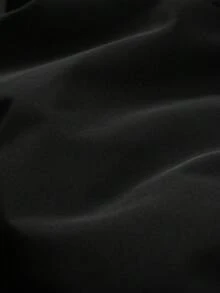 Manfinity Hypemode 男士冬季字母图案拉链立领长袖羽绒服，秋季 - 黑色 - 查看 5