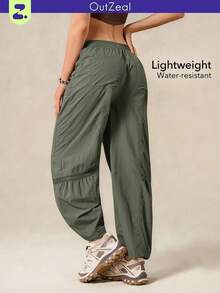 OutZeal Women Sports Pants Camping Hiking Travel Water-Resistant Mesh Design With Side Pocket - Army Green - View 1