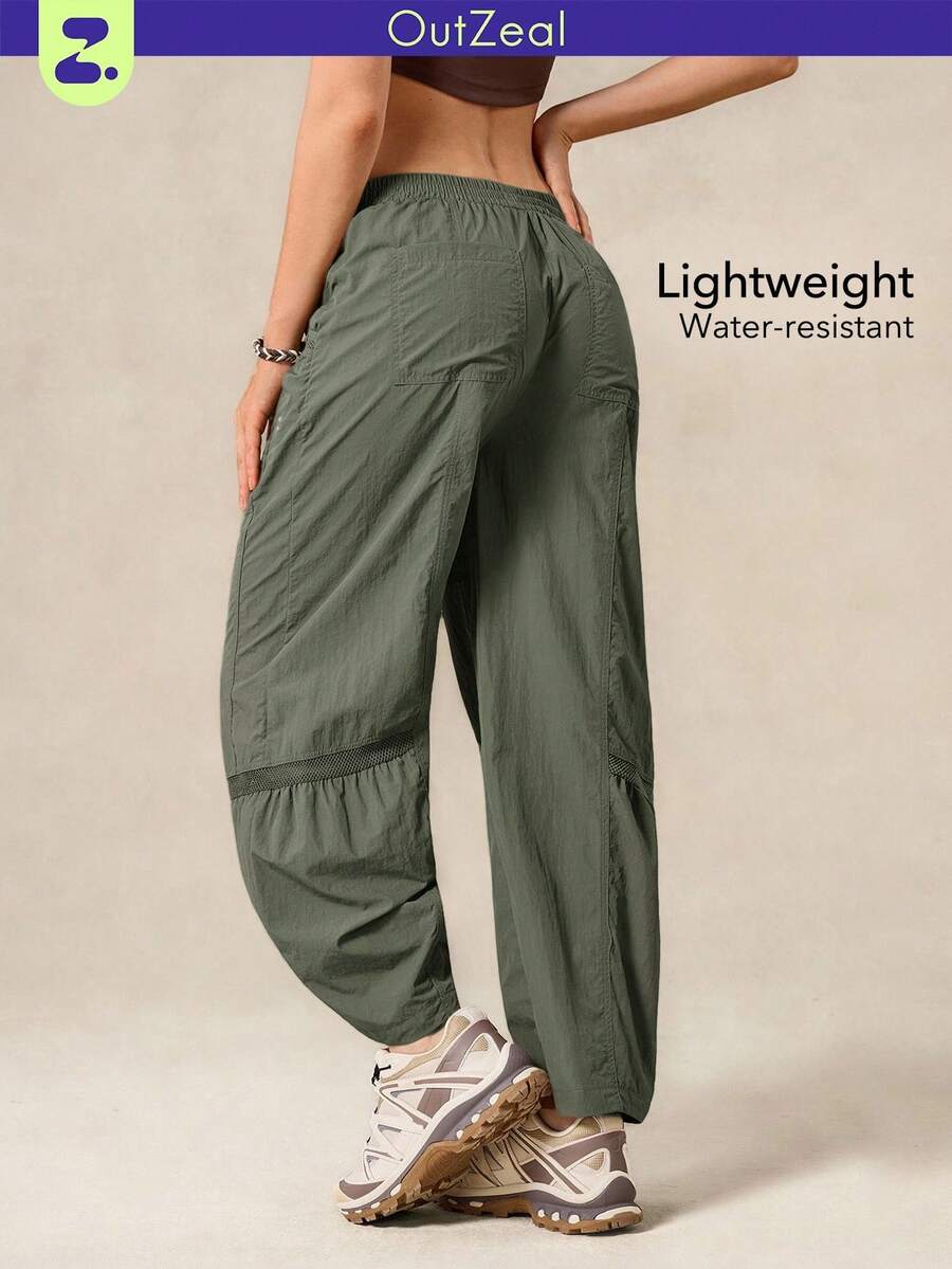 OutZeal Women Sports Pants Camping Hiking Travel Water-Resistant Mesh Design With Side Pocket - Army Green - View 1