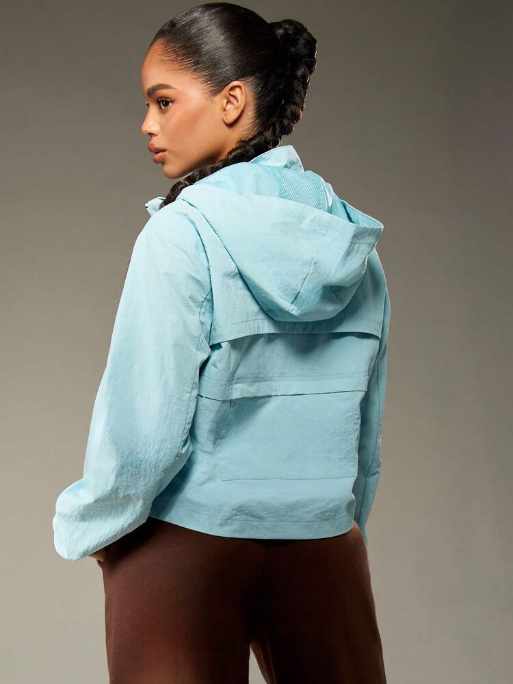 MISSGUIDED Full Zip Athletic Track Jacket Performance Activewear Windbreaker Spring Running Jogging Training Lightweight Double Layer Mesh Breathable Outerwear