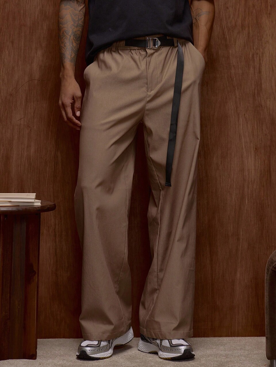 Tailored Regular Fit Style Trouser Attached Belt Detailing Fall/SPRING SUMMER