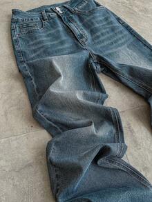 Attitoon Quần jeans ống loe thời trang dạo phố thường ngày dành cho nữ - Rửa tối - Xem 6