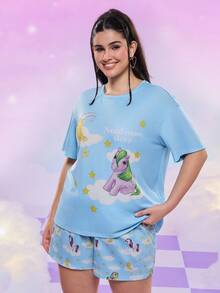 My Little Pony X SHEIN Bộ đồ ngủ cỡ lớn - Nhiều màu - Xem 4
