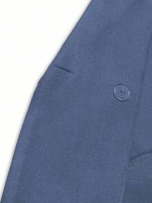 Vionelle Plus Size Women's Classic Casual Minimalist Lapel Cinched Waist Button Pocket Mid-Length Coat, Autumn/Winter Long Jacket For Women Winter Coat Women Long Coat Women Coats Trench Coat Women - Blue - View 8