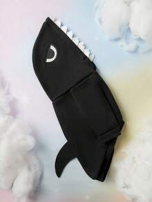 PETSIN 1pc Black Pet Cosplay Shark Hoodie Sweatshirt For Cat And Dog