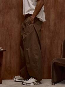Musero 宽松灯笼裤，缝线细节设计 / 冬季 - 咖啡棕 - 查看 3