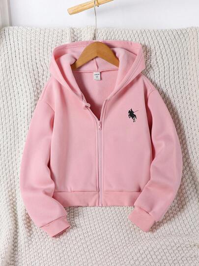 Genkimix Kids Tween flickjacka, enfärgad moderiktig sweatshirtjacka med rosett, bekväm tjockt termofodrat sweatshirttyg, rosettärmdekoration, ungdomlig och energisk stil, lämplig för skolstart eller vardagsbruk utomhus höst vinter