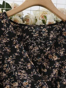 EMERY ROSE فستان طويل كاجوال أنيق بياقة V للنساء كبيرات الحجم، ملابس نسائية ماكسي للربيع/الخريف