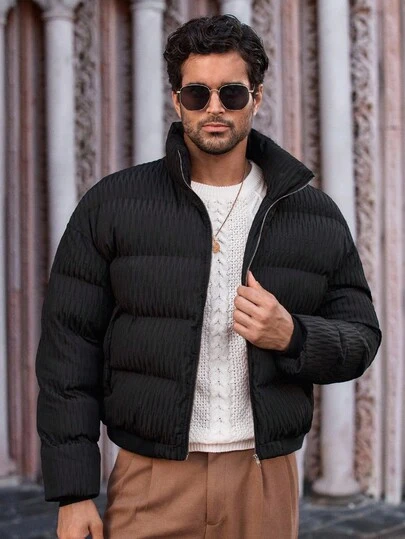 Manfinity NXTstreet 男士绗缝拉链加厚外套，设计简约，秋冬保暖