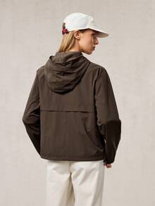 OutZeal 女式防水侧袋连帽户外夹克徒步露营